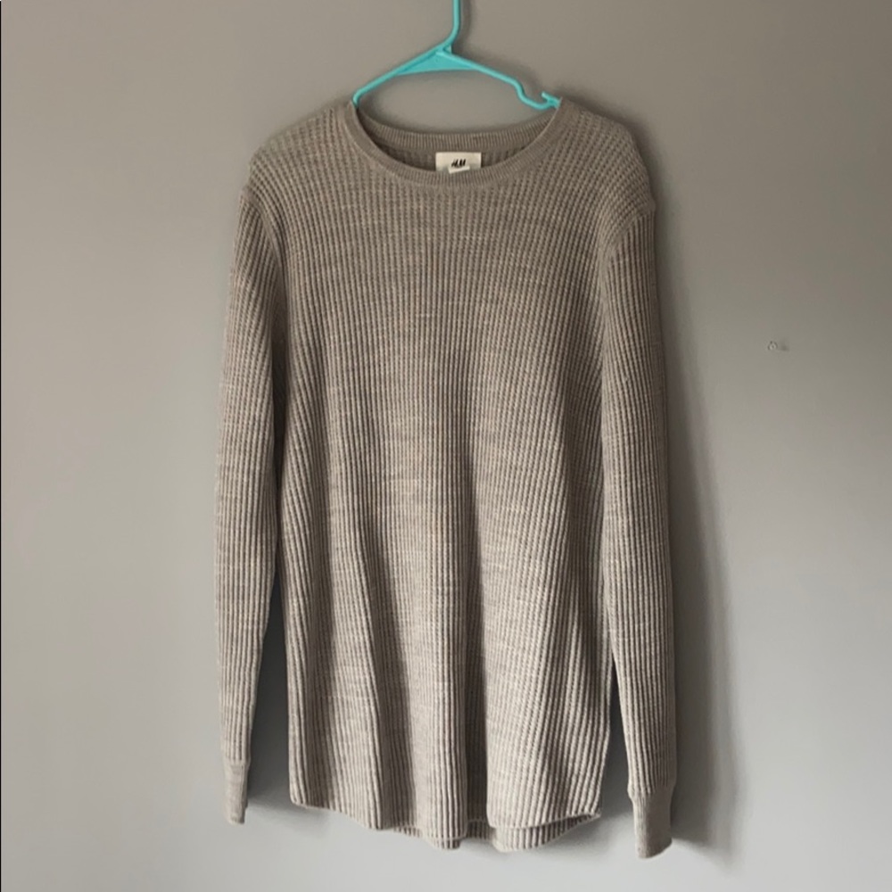 Grey H&M Waffle Knit Sweater